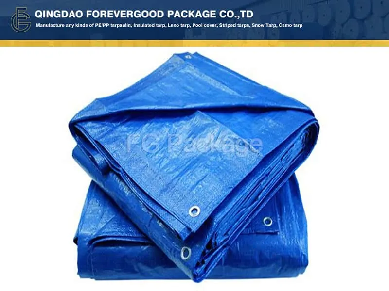 Reinforced PE Tarpaulin With Grommets Ropes
