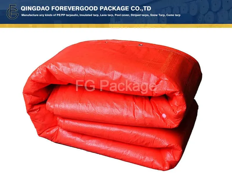 12x20Ft Red 2 layers Concrete Insulated Tarps