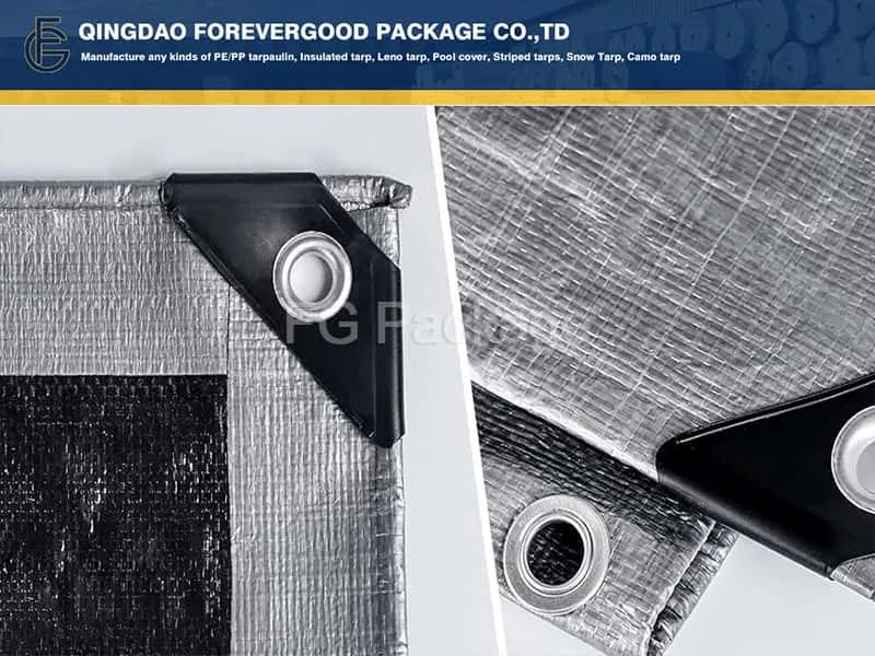15mil PE Tarpaulin Sheet Black Corner