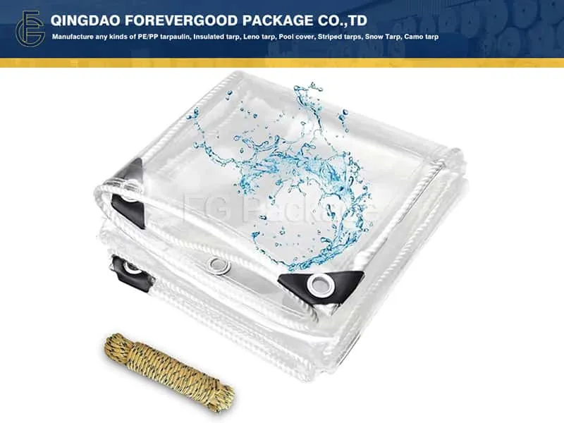 Clear Transparent PVC Tarpaulin with Rope