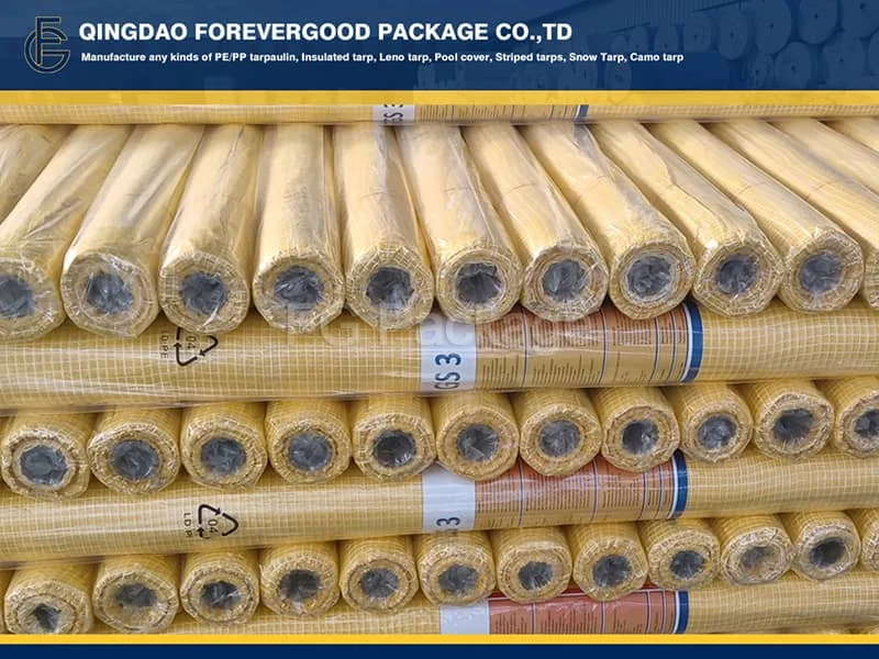 3x3mesh Yellow Mesh LENO PE Tarpaulin Roll Fabrics